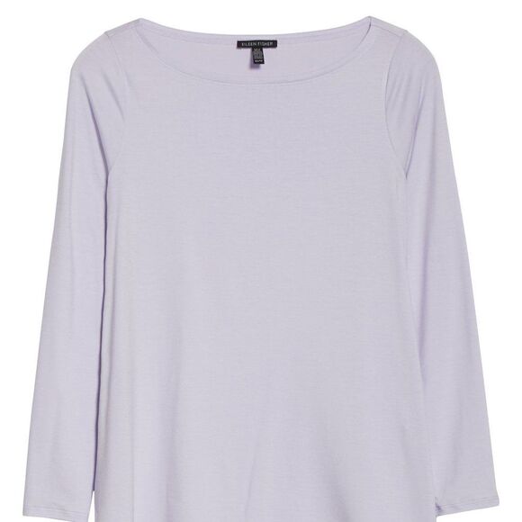 Eileen Fisher Ballet Neck Long Sleeve Tunic in Purple/Lavender - NEW - Picture 3 of 12